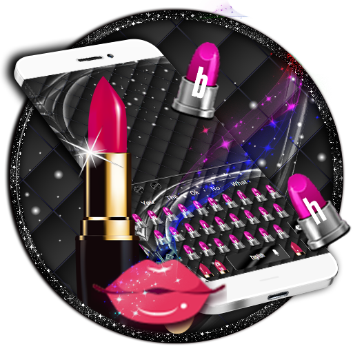 Pink Lipstick Keyboard Theme أيقونة