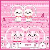 Pink Cute Kitty Cat Keyboard