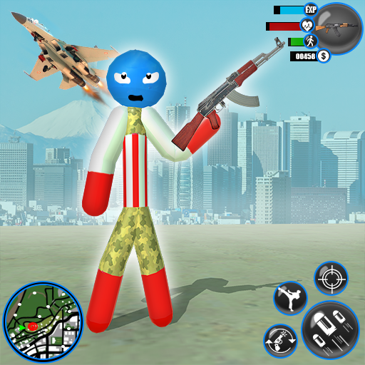 US Army Stickman Rope Hero-New Gangster Crime Game icon