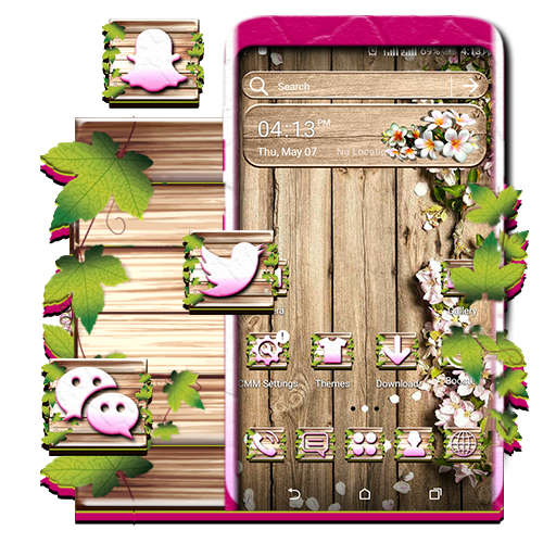 Wooden Flower Vine Launcher Theme icon