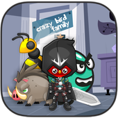 crazy bird family icon