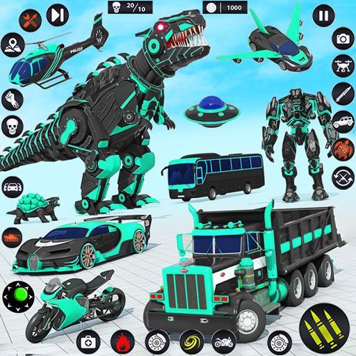 Dino Robot Car Transform Games icon