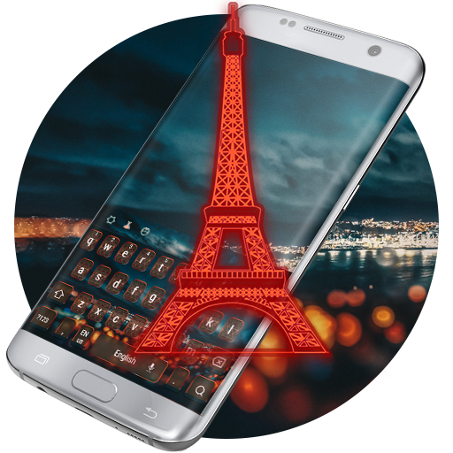 Paris Neon night  Eiffel Keyboard icon