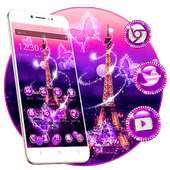 Golden Paris Eiffel Launcher Theme