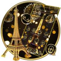 Golden Shine Paris Night Theme on 9Apps