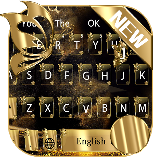 Gold butterfly Keyboard icon
