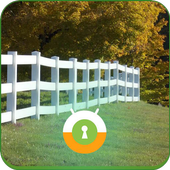 White Fence Wall &amp; Lock icon