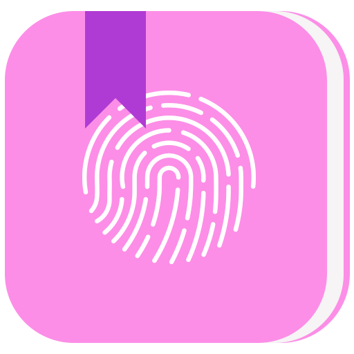 Secret diary with lock - Fingerprint lock icon