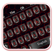 ब्लैक रेड कीबोर्ड आइकन