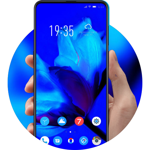 Blue bright flower tulip theme icon