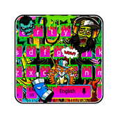 Keyboard graffiti wall icon