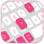 White Pink Keyboard icon