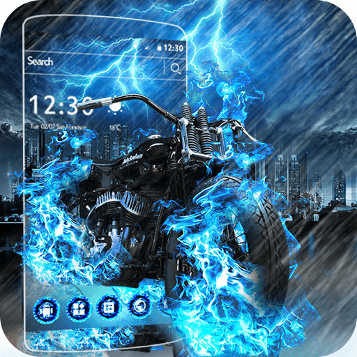 Blue Flame Motorcycle Theme icon