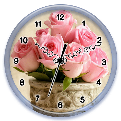 Pink Rose Clock Live Wallpaper icon