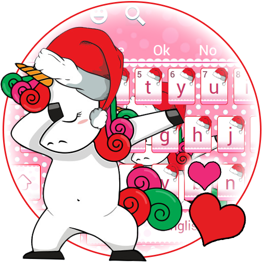 Cute Christmas Unicorn Keyboard Theme icon