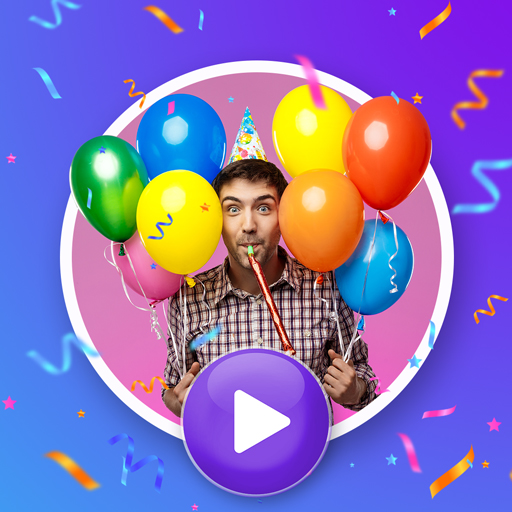 Birthday video maker with phot icon