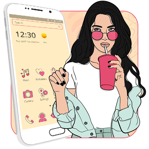 Beauty Fashion Glasses Bad Girl Theme icon