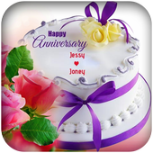 Name on Anniversary Cake icon