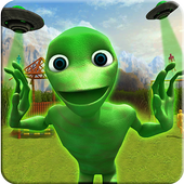 Scary Green Alien - Angry Spooky Grandpa Friends icon