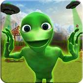 Scary Green Alien - Angry Spooky Grandpa Friends