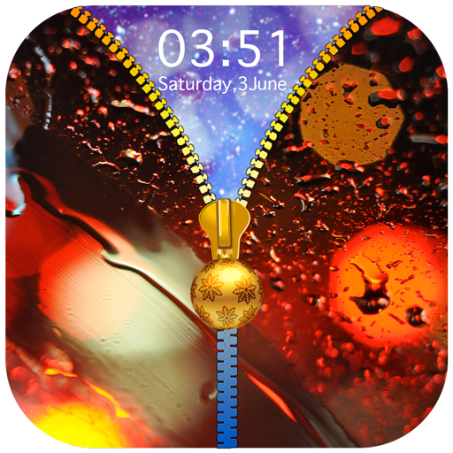 Rainy Glass Zipper Lock Screen icon