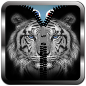 White Tiger Zipper Lock Screen icon