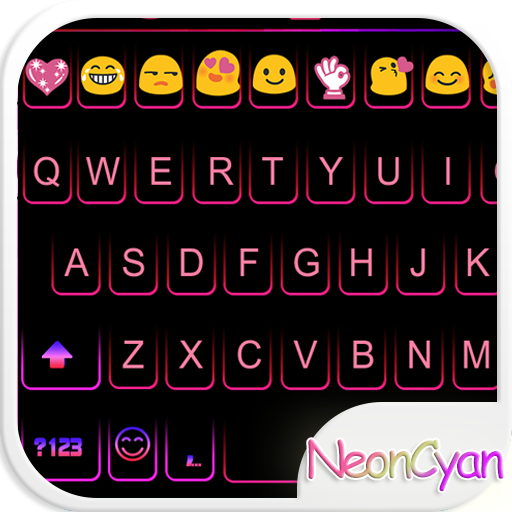 Cute Neon Emoji Keyboard Theme icon