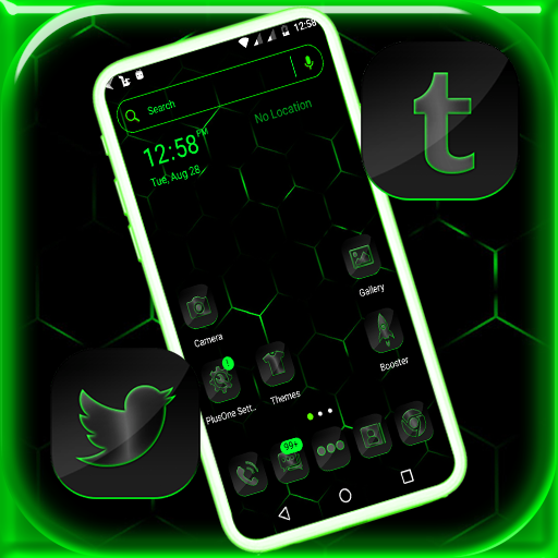 ikon Cool Neon Green Launcher Theme