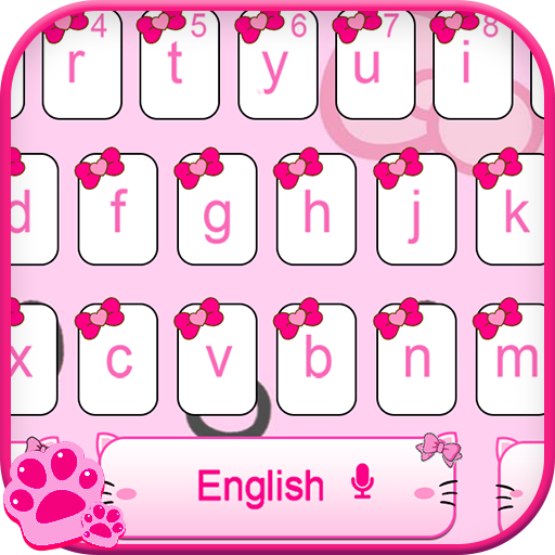 Pink Cute Kitty Cartoon Keyboard Theme icon