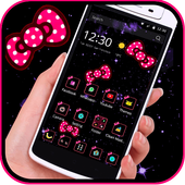 Bow knot Pink dot solemn theme icon