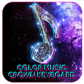 Color music crown keyboard icon