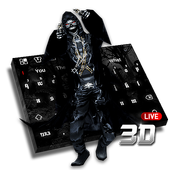 3D Leben Schädel &amp; Gewehr Tastatur icon