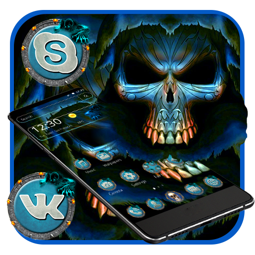 Blue Horror Skull Theme icon