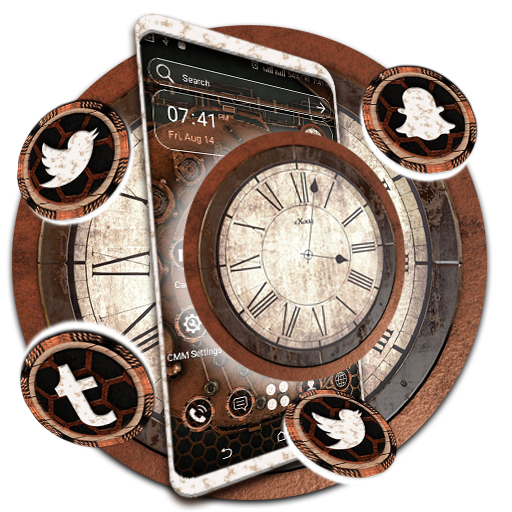 Wooden Clock Launcher Theme icon