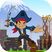 Superjake and word of pirate icon