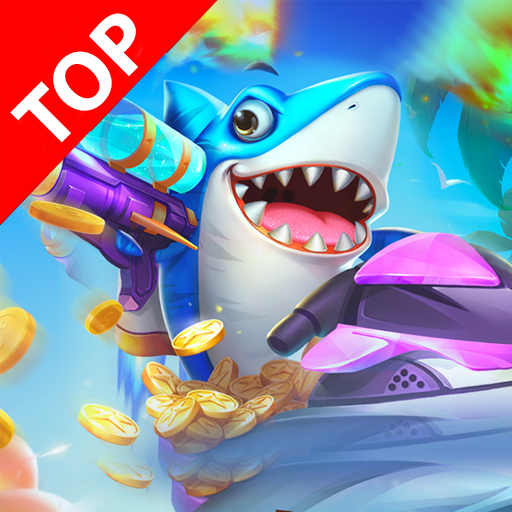 Shoot fish at the supermarket war icon