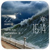 tsunami weather widget/clock icon