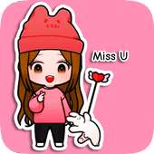 Unnie Doll Cute Stickers For Whatsapp on 9Apps