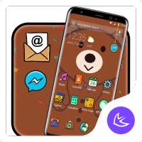 Brown Cute Bear APUS Launcher theme on 9Apps