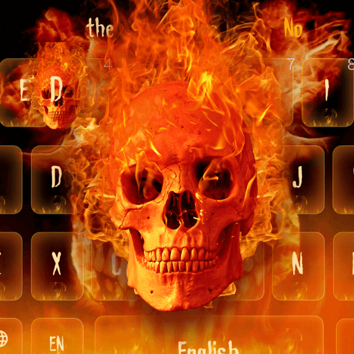 Hot Fire Skull Keyboard Theme icon