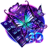 Lively Neon Butterfly Keyboard icon