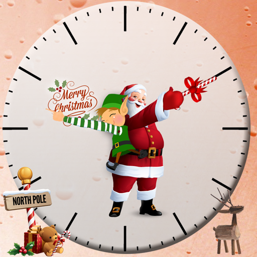 Christmas Santa clock widget icon