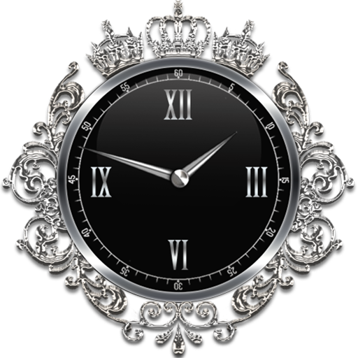 Silver Crown Clock Widget icon