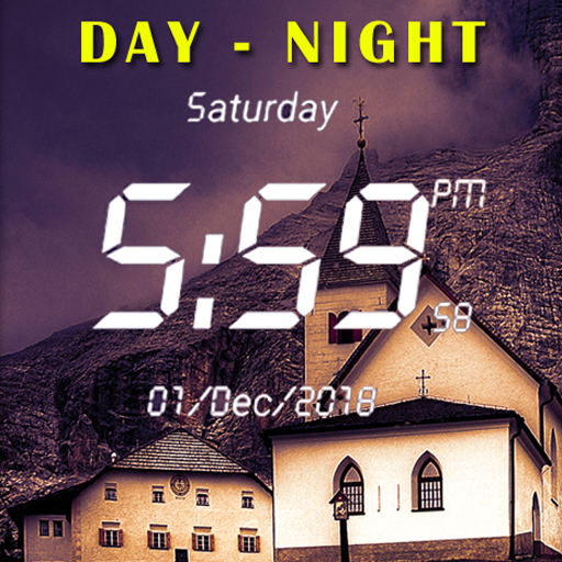 Day &amp; Night Digital Clock live wallpaper icon