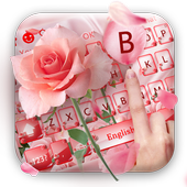 beautiful pink rose keyboard theme आइकन