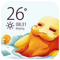 Cute weather forecast clock widget on 9Apps