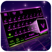 Neon Keyboard Theme with Emoji icon