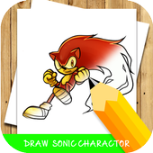 how to draw sonic characters step by step icon