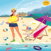 Mommy Cleaning Beach icon