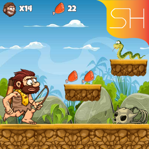 Caveman adventure jungle icon